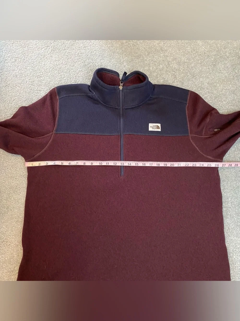 North Face‎ Gordon Lyons Fleece Pullover Sweater 1/4 Zip Mens XXL Burgundy